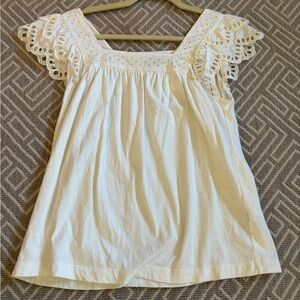 White J.Crew ruffle top size XXS